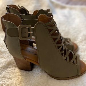 Olive green booties